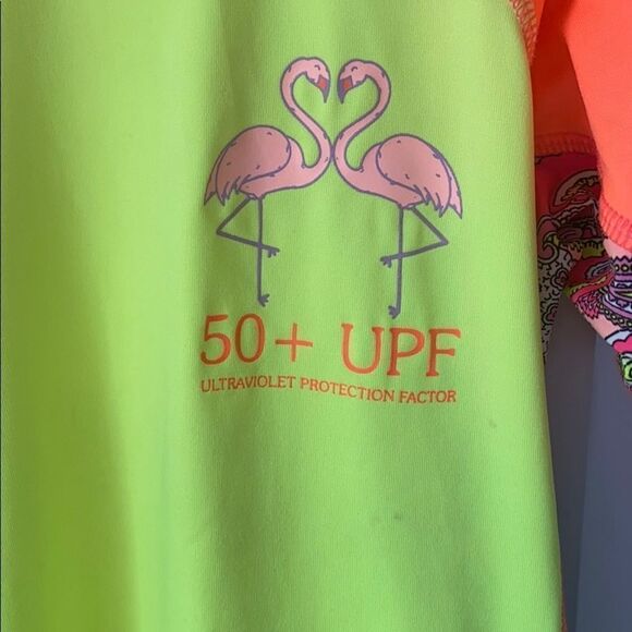 🍭6/$30 Cusma SPF 50 Flamingo Rash Guard- XL - Picture 3 of 7
